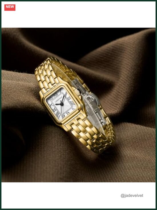 Small Vintage Gold Plated Bracelet Watch Roman Dial Quartz main image 4